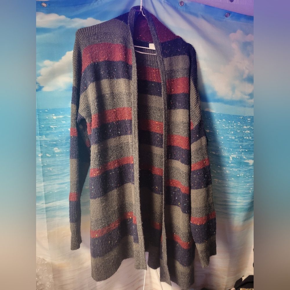 John‎ + Jenn Striped long Cardigan Sweater Womens Size Small